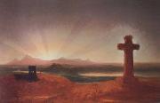 Thomas Cole Unfinished Landscape (The Cross at Sunset) (mk13) oil painting on canvas